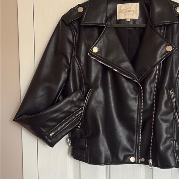 Faux Leather Biker Jacket (new but no tags) - Picture 4 of 5